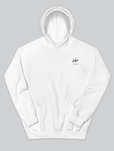 Felpa da uomo - donna con cappuccio, tasca a marsupio, a maniche lunghe. Hoodie in tinta unita, alla moda, fashion e dall’impatto visivo elegante grazie al ricamo personalizzato, con finiture di qualità, disponibile in versione bianca con ricamato il logo Devibe.