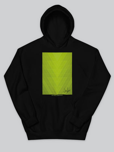 Felpa da uomo - donna con cappuccio, tasca a marsupio, a maniche lunghe. Hoodie in versione nera con stampa colorata personalizzata incentrata sull’essenza, significato, personalità, psicologia, e proprietà del colore verde oliva, sugli stimoli prodotti a livello emotivo ed energetico vibrazionale.