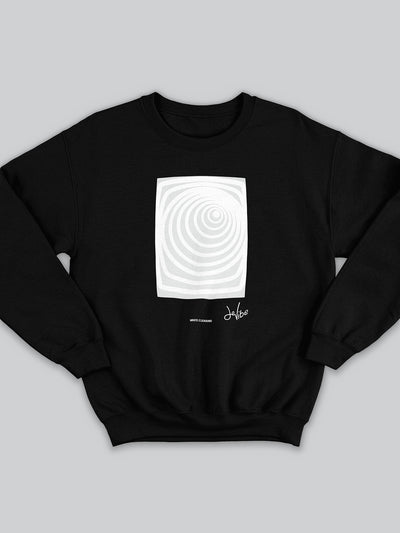 Felpa da uomo - donna senza cappuccio, girocollo, a maniche lunghe. Sweatshirt in versione nera con stampa colorata personalizzata incentrata sull’essenza, significato, personalità, psicologia, e proprietà del colore bianco, sugli stimoli prodotti a livello emotivo ed energetico vibrazionale.