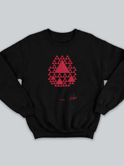 Felpa da uomo - donna senza cappuccio, girocollo, a maniche lunghe. Sweatshirt in versione nera con stampa colorata personalizzata incentrata sull’essenza, significato, personalità, psicologia, e proprietà del colore rosso, sugli stimoli prodotti a livello emotivo ed energetico vibrazionale.