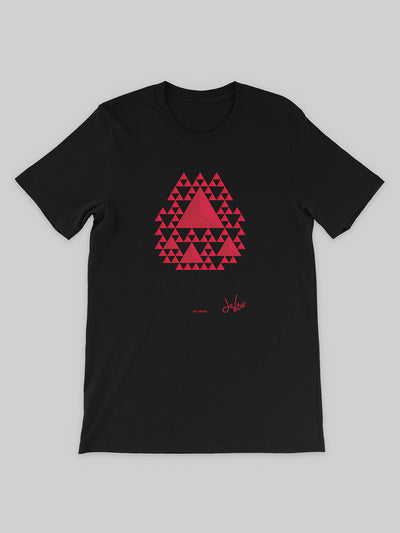 Maglietta a maniche corte da uomo - donna, 100% cotone di alta qualità, eco friendly. T Shirt in versione bianca con stampa colorata personalizzata incentrata sull’essenza, significato, personalità, psicologia, e proprietà del colore rosso, sugli stimoli prodotti a livello emotivo ed energetico vibrazionale.
